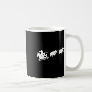 Hippopotamus Xmas Santa Sleigh Hippos Christmas Bo Coffee Mug