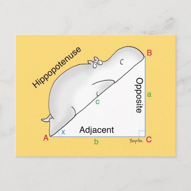HIPPOPOTENUSE postcard by Sandra Boynton (Front)