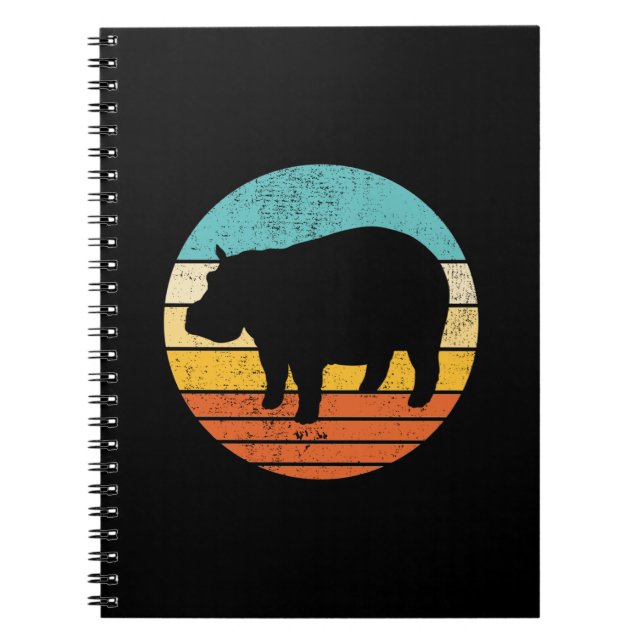 Hippopotomas Retro Sun Notebook (Front)
