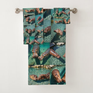Hippos at Play: A Pond Paradise Bath Towel Set