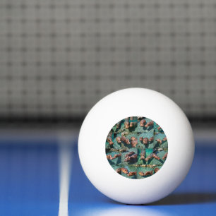 Hippos at Play: A Pond Paradise Ping Pong Ball