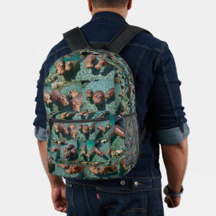 Hippos at Play: A Pond Paradise Printed Backpack