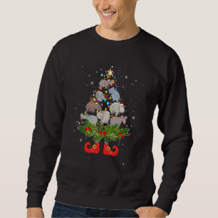 Hippos Christmas Tree Lights Cute Santa Hat 1 Sweatshirt