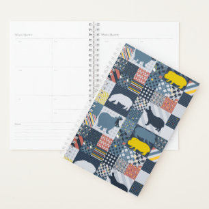 Hippos Faux Quilt Planner