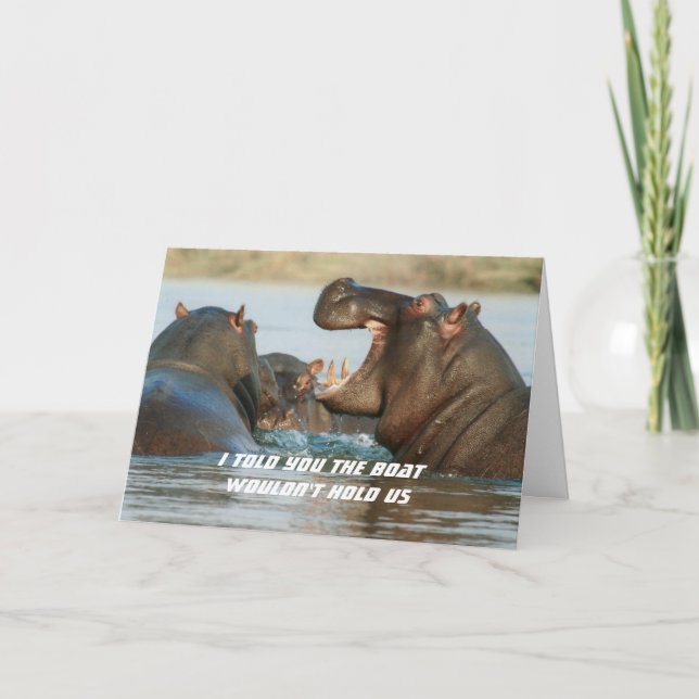 Hippos Funny Dieting Encouragement Card (Front)