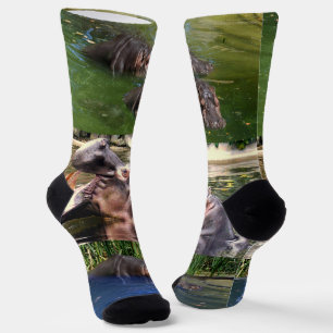 Hippos In A Pond, Crew Socks