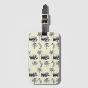 Hippos, Marabus and tropical trees Luggage Tag