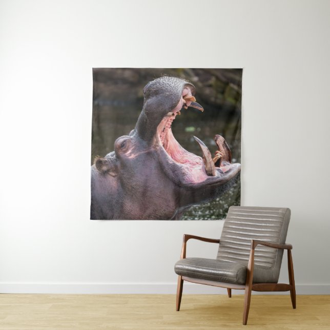 Hippo's Massive Jaws Tapestry (In Situ)