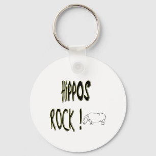 Hippos Rock! Keychain