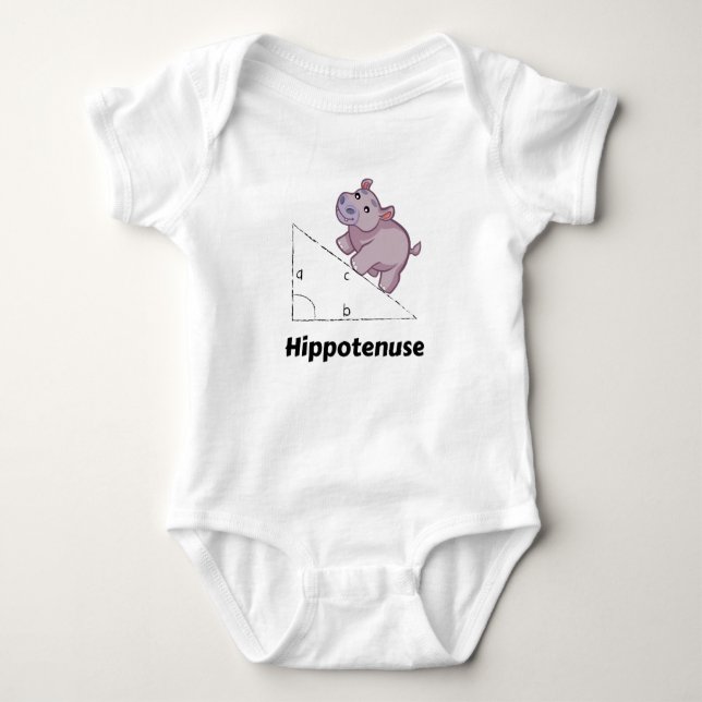 Hippotenuse Funny Math Baby Bodysuit (Front)