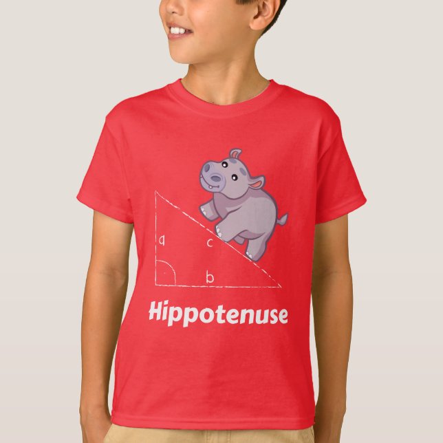 Hippotenuse Funny Math T-Shirt (Front)