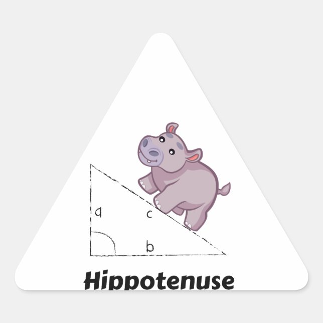 Hippotenuse Funny Math Triangle Sticker (Front)