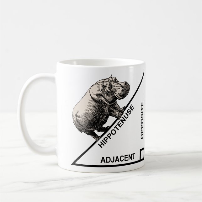 Hippotenuse Hypotenuse Funny Math Geometry Mug (Left)