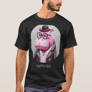 Hippster Hippo Hipster Cute Pun Animal Hippopotamu T-Shirt