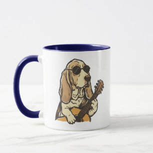 Hippy Beagle Playing Guitar  Mug