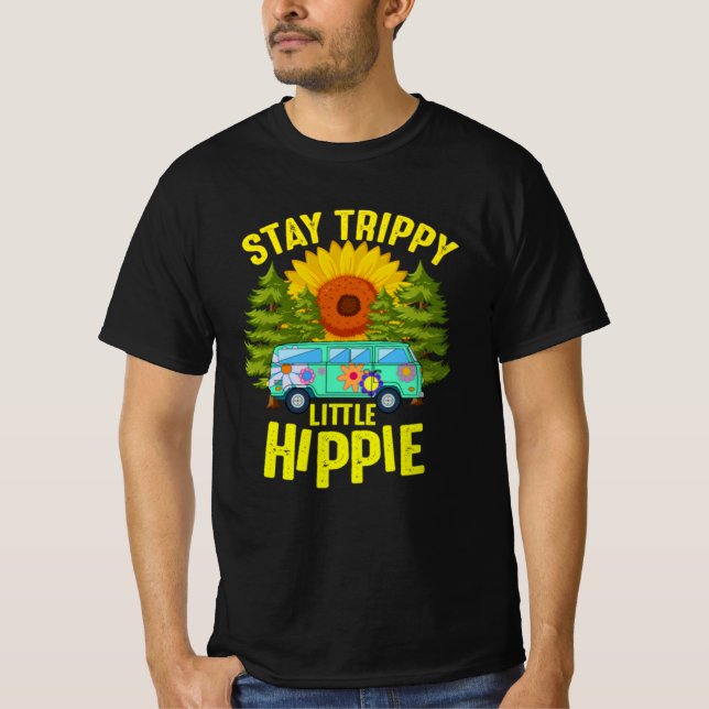 Hippy Camping Shirt, Stay Trippy Little Hippie T-Shirt (Front)