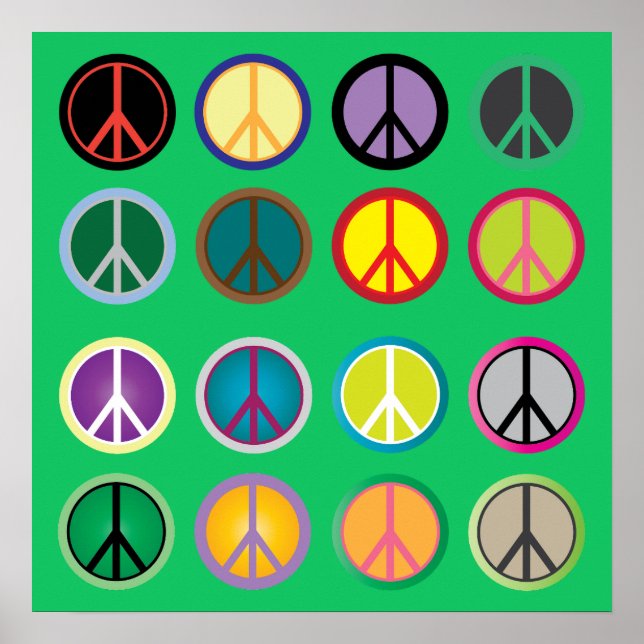 Hippy colourful peace sign retro 60s (Front)
