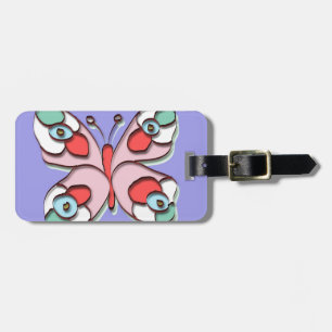 Hippy Fly Butterfly Luggage Tag