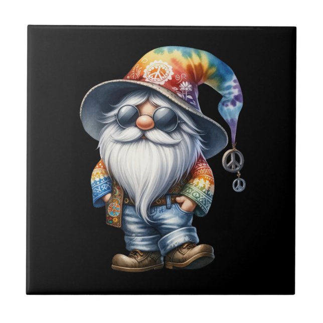 Hippy Gnome Ceramic Tile (Front)