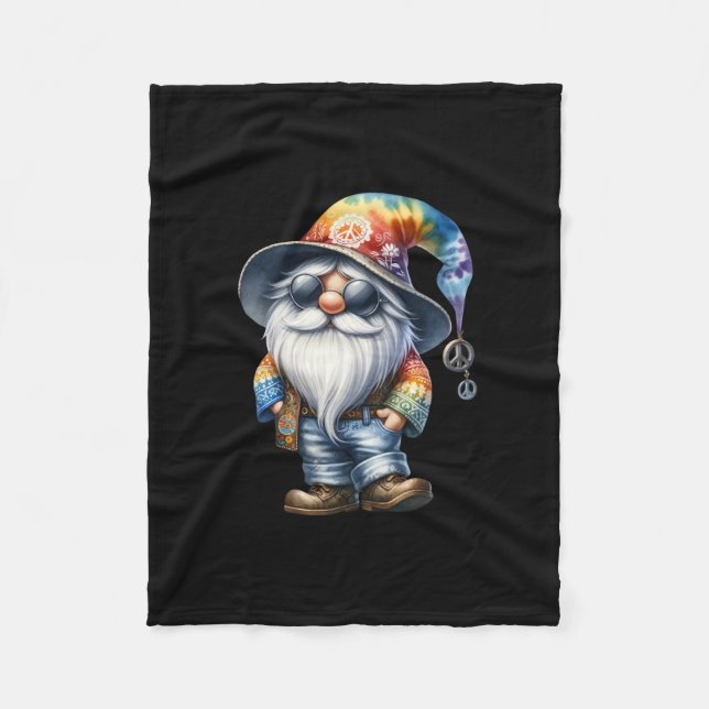 Hippy Gnome Fleece Blanket (Front)