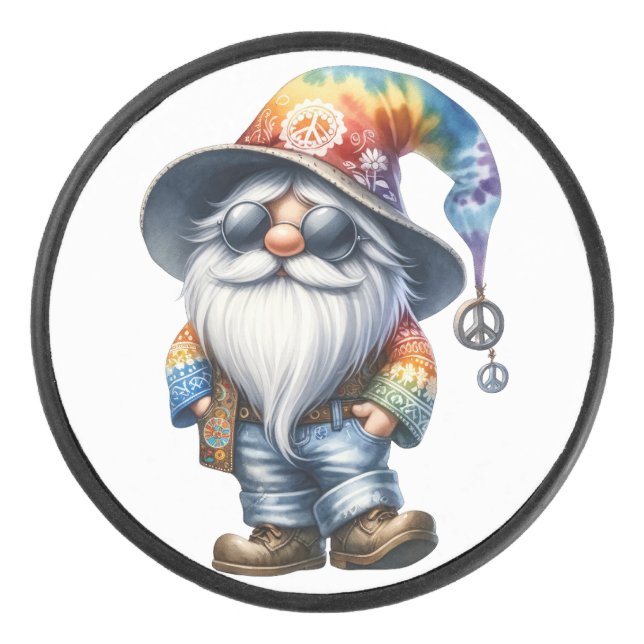 Hippy Gnome Hockey Puck (Front)