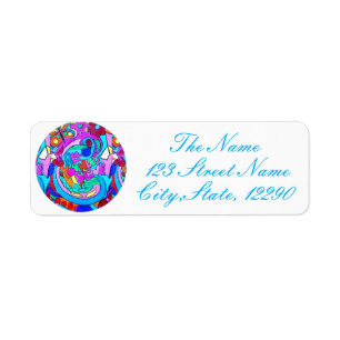 hippy groovy love circle return address label