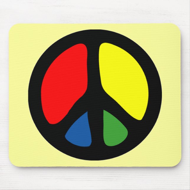 Hippy Groovy Peace Symbol Mouse Pad (Front)