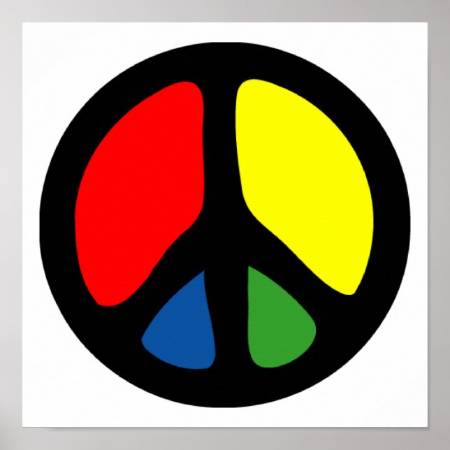 Hippy Groovy Peace Symbol Poster (Front)