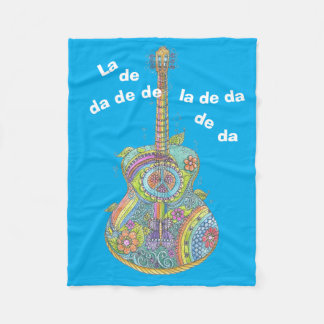 Hippy Guitar Fleece Blanket