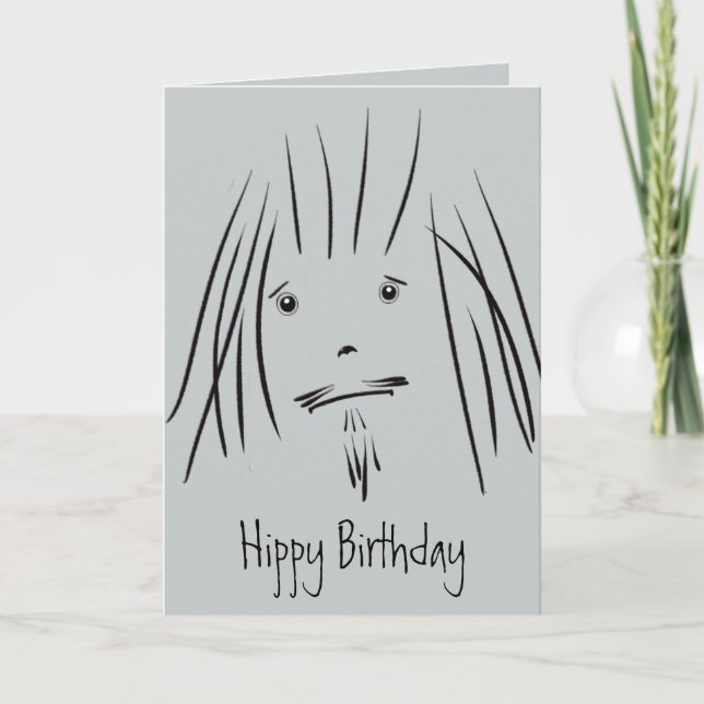 Hippy Guy Hippy Birthday Card (Blank) (Front)