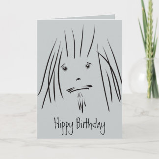 Hippy Guy Hippy Birthday Card (Blank)