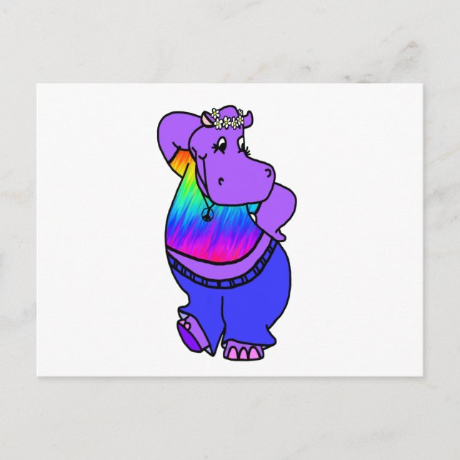 Hippy Hippo Postcard (Front)