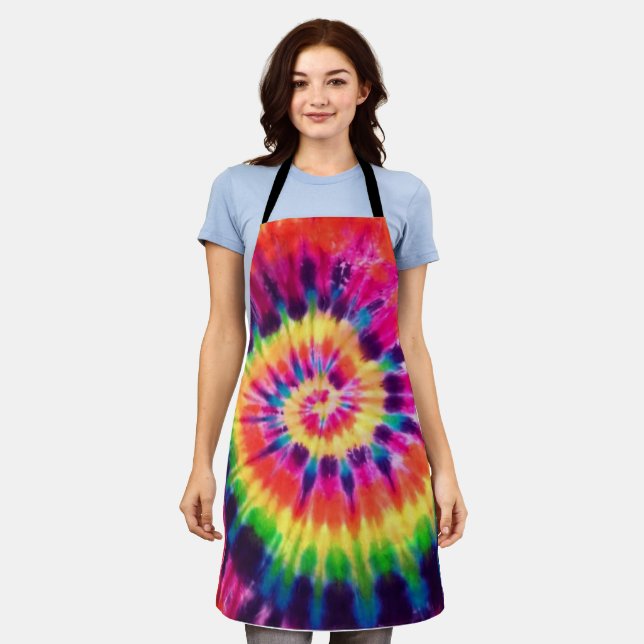 Hippy Peace Retro 60s Tie Dye Apron (Worn)