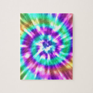 Hippy Peace Retro Tie Dye Colourful Boho Jigsaw Puzzle