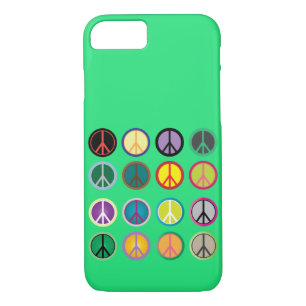 Hippy peace sign 60s colourful pattern iPhone 8/7 case