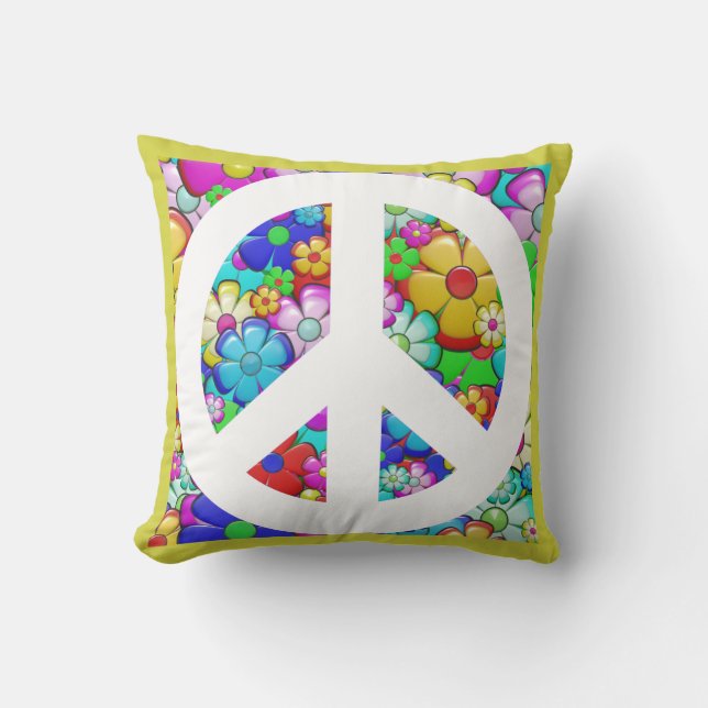 Hippy peace sign Cushion (Front)
