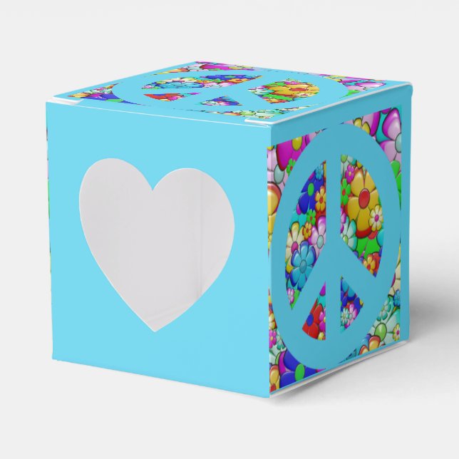 Hippy peace sign favour box (Front Side)