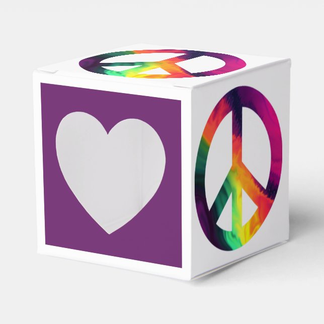 Hippy peace sign favour box (Front Side)