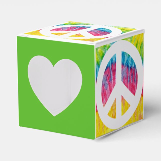 Hippy peace sign favour box (Front Side)
