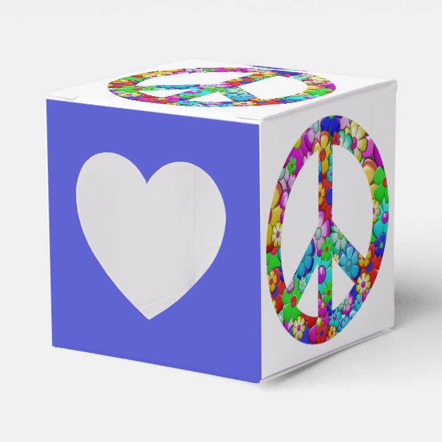 Hippy peace sign favour box (Front Side)