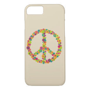 Hippy peace sign flowers iPhone 8/7 case