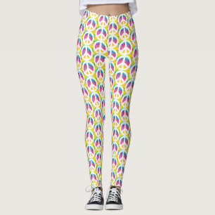 Hippy peace sign leggings