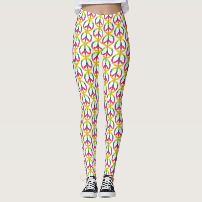 Hippy peace sign leggings (Front)