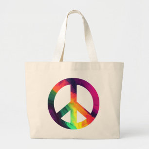 Hippy peace sign Tote Bag