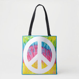 Hippy peace sign Tote Bag