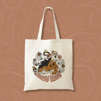 Hippy Piggy - Cute Guinea Pig Illustration Tote Bag