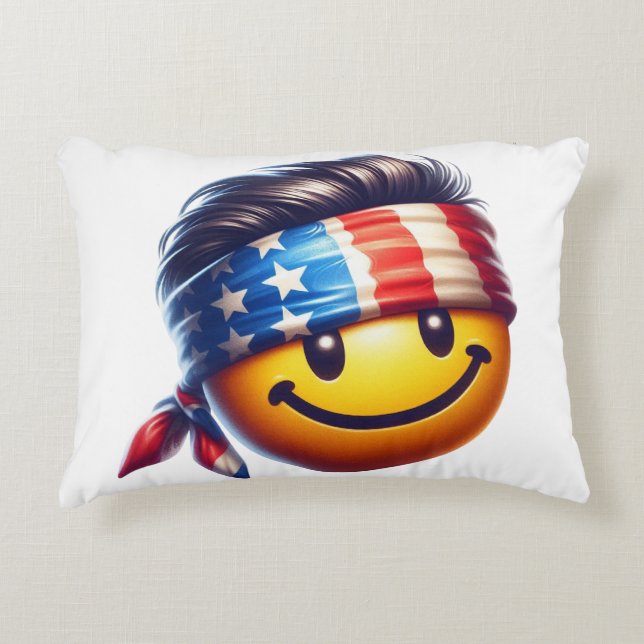 Hippy Smiley Face Decorative Cushion (Front)