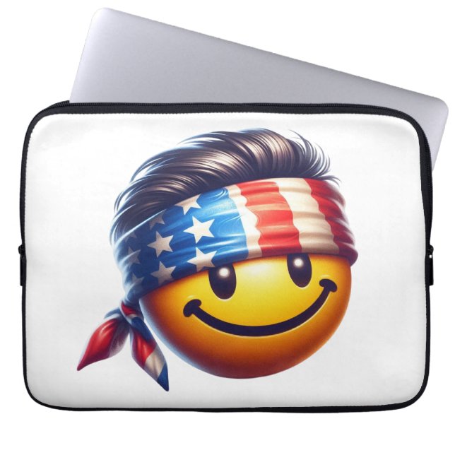 Hippy Smiley Face Laptop Sleeve (Front)