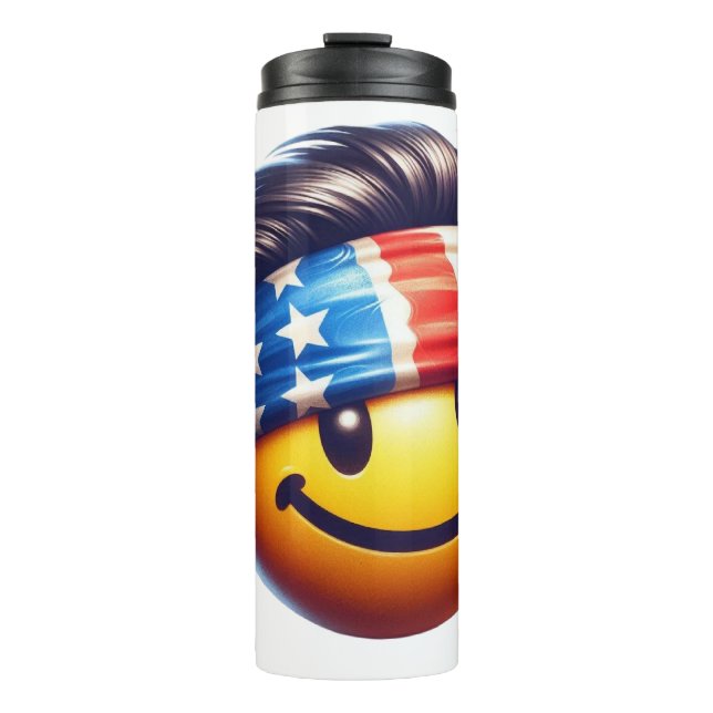 Hippy Smiley Face Thermal Tumbler (Front)