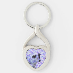 Hippy Staffordshire Bull Terrier Puppy, Key Ring